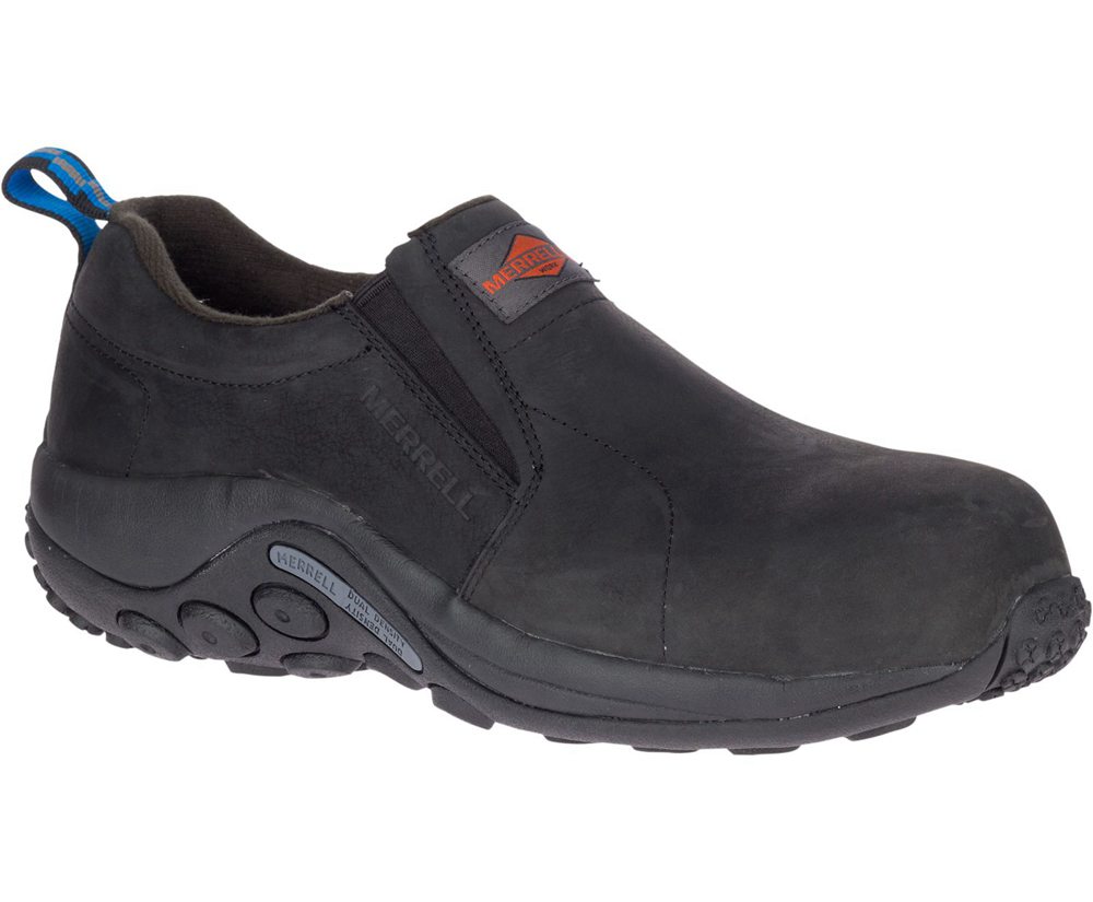 Merrell Slip Ons Black - Jungle Moc Leather Comp Toe - Mens 12SJMRUTH